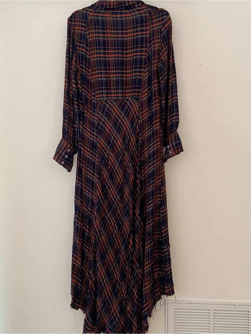 Natural Life Hailee Plaid Maxi Shirt Dress Large Country Boho Western Rustic - Picture 8 of 14